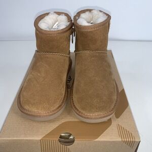 UGG Koolaburra Koola Mini Toddler Suede Bootsw/ Side Zip Chestnut. 1121538T. 10T